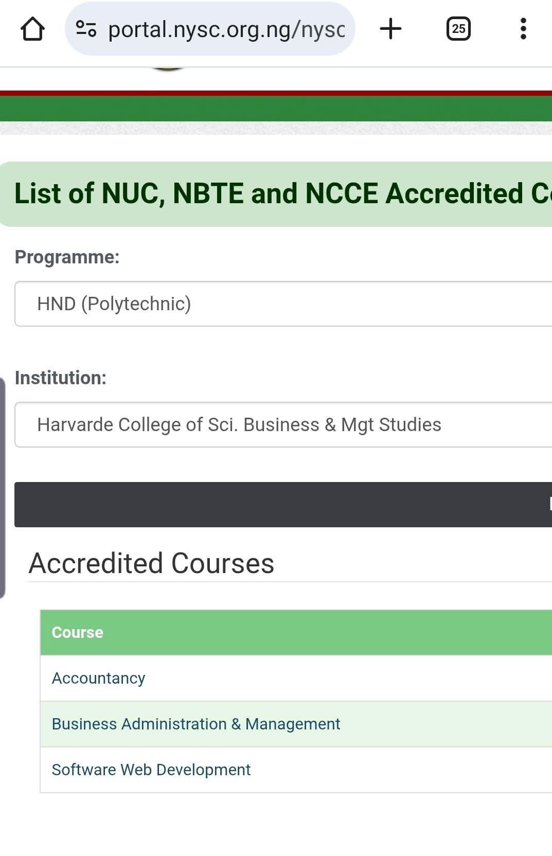 Harvarde College Approved For NYSC Mobilization